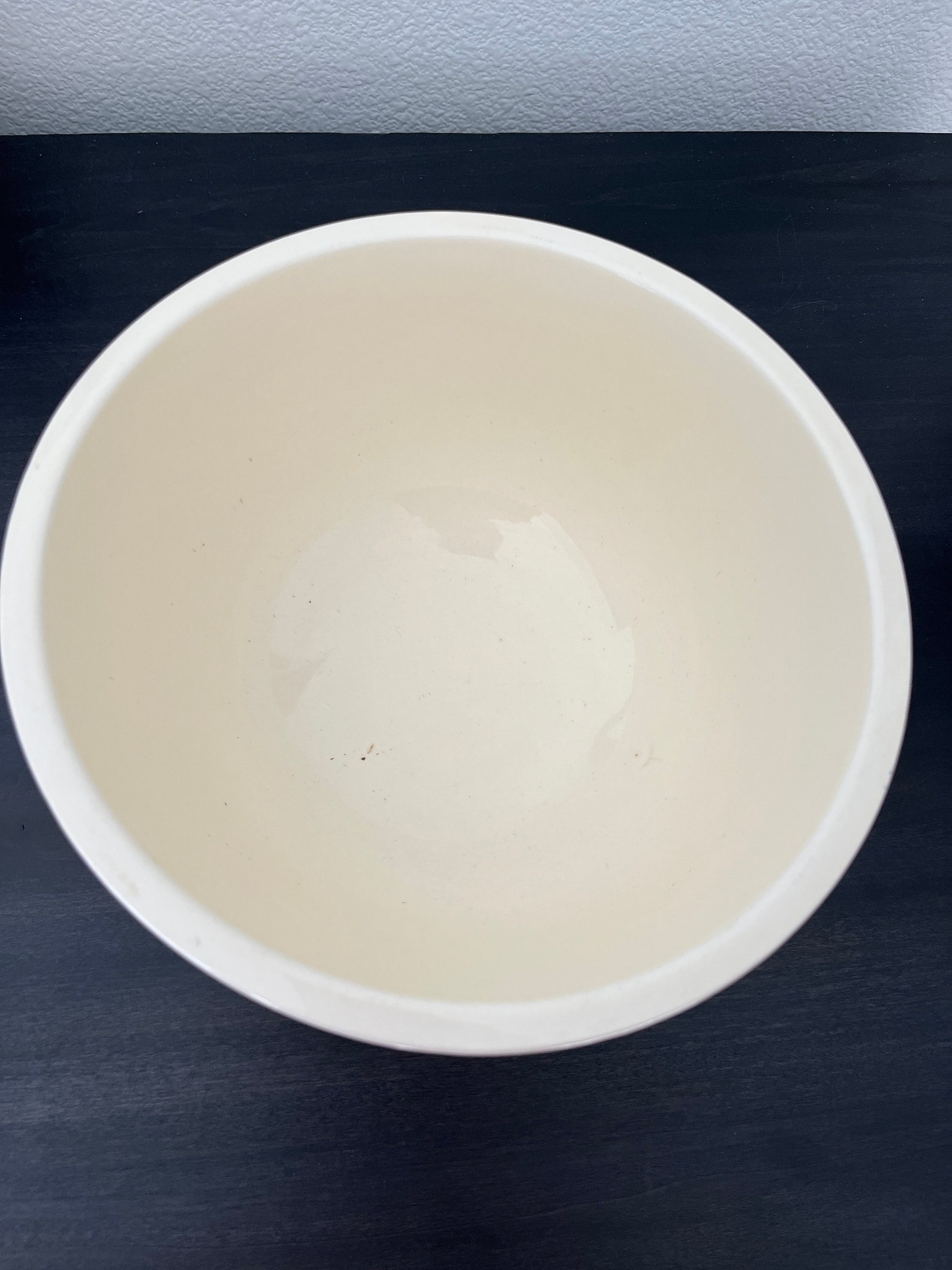 1940s Vintage Kitchen Kraft Oven Serve Mixing Bowl // Ivory W/gold Floral Detail // Homer