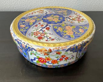 Vintage snoepblik met chinoiserie-ontwerp // Made in Holland