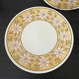 Vintage Taylor Ironstone Yellow Daisy Dinner Plates // Set of 2 // Taylor Smith & Taylor Daisys