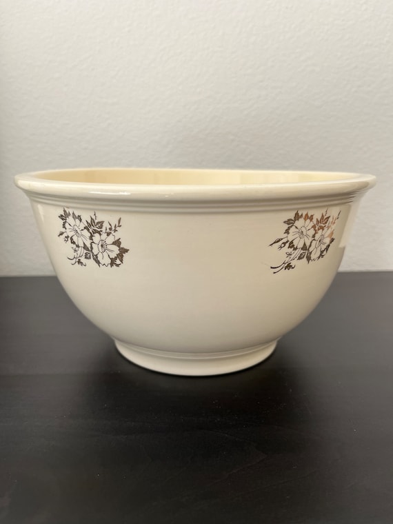 Vintage Kitchen Kraft Oven Serve Mixing Bowl // Ivory W/gold Etsy