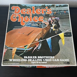 Vintage 1972 Dealer&#39;s Choice Board Game // Parker Brothers // Used Car Game Age 10-Adult