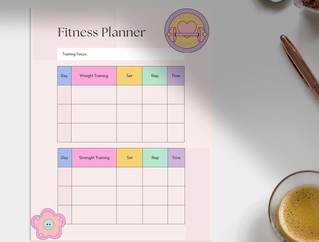 Fitness Tracker, PDF, Printable, Fitness Journey, Weight Loss Journey