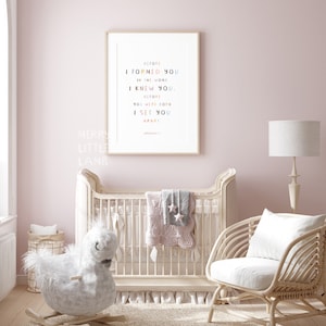 Jeremiah 1:5 Before I Formed You in the Womb I Knew You, Christian Baby Girl Boy Room, Nursery Bible Verse Wall Art, Scripture Wall Art image 3
