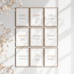 Spirit of the Fruit Bundle Set of 9, Kids Nursery Bible Verse Printable, Kids Room Scripture Wall Decor, Sunday School Decor, Church Nursery