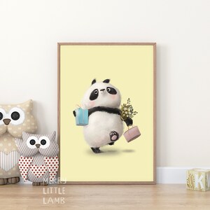 Birthday Panda Cub Printable Wall Art, Nursery Print, New Born Wall Art, Kids Wall Art, Animal Nursery Decor