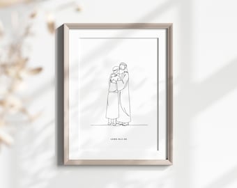Impresión artística del Hijo Pródigo, Lucas 15, Versículo bíblico cristiano, Descarga digital