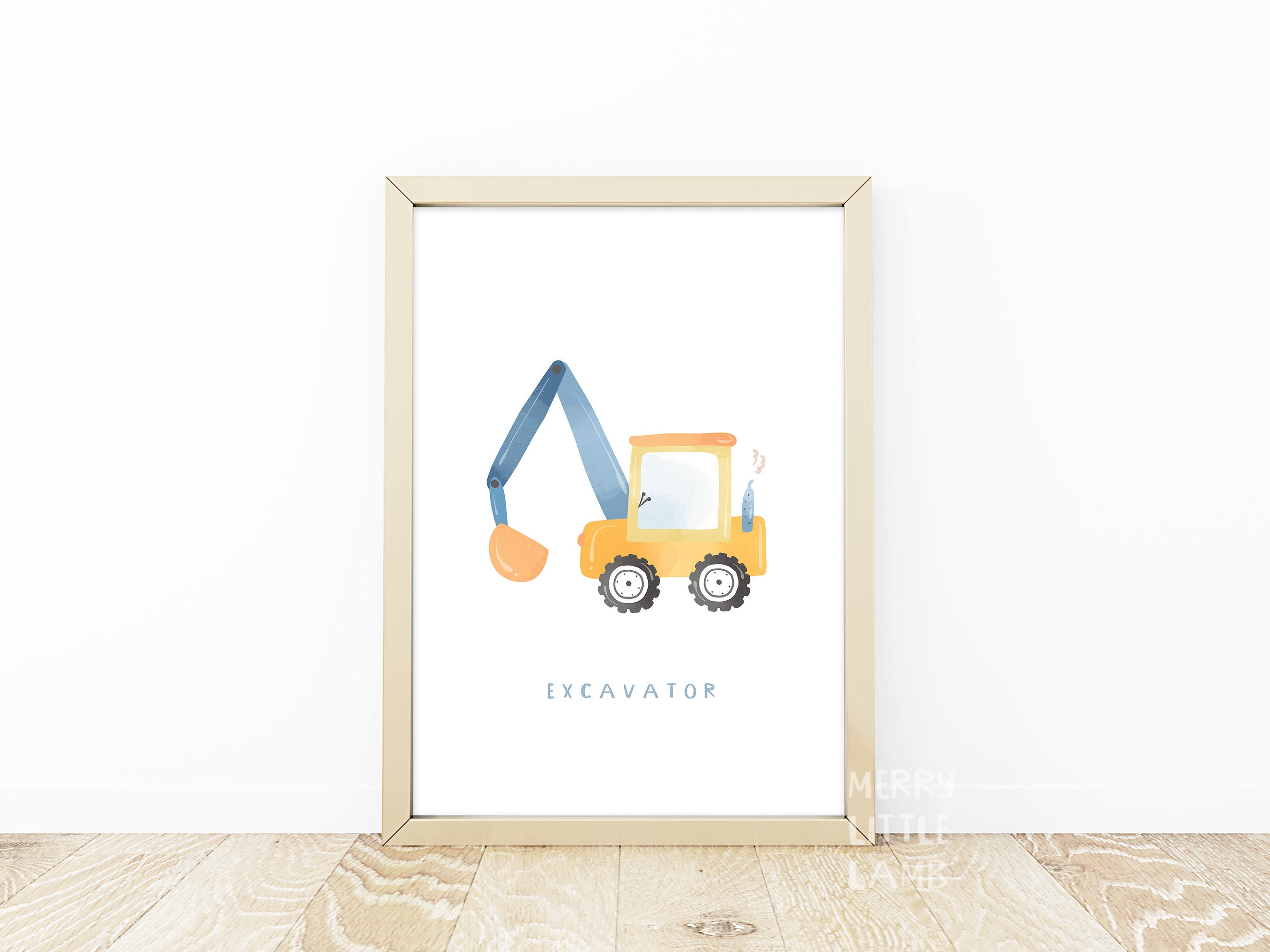 Cute Construction Vehicles Printable Wall Art Neutral Nursery Etsy