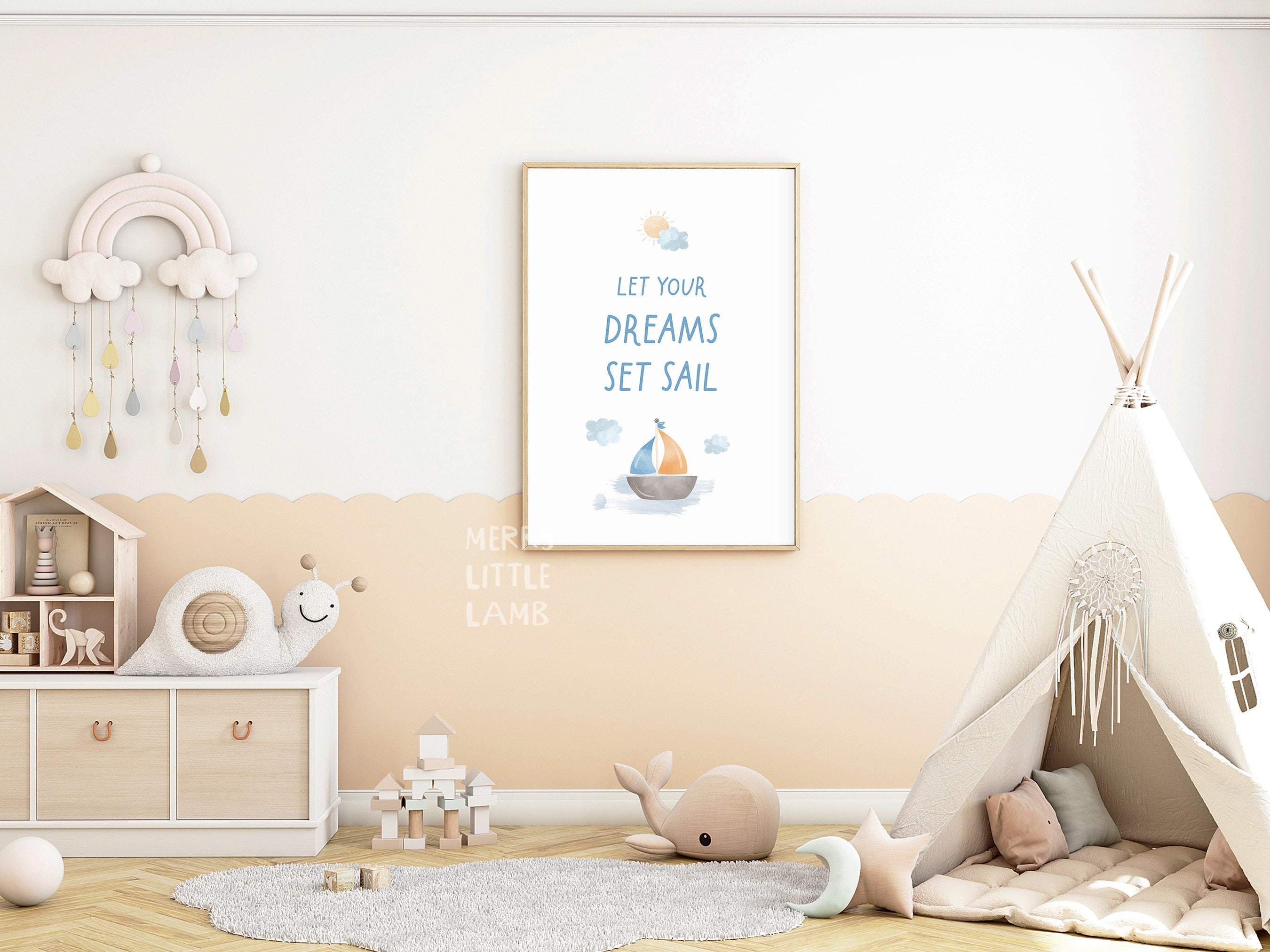 Let Your Dreams Set Sail Printable Wall Art, Nursery Print, New Born ...