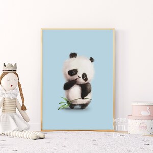 Cute Bashful Panda Cub Printable Wall Art, Nursery Print, New Born Wall Art, Kids Wall Art, Animal Nursery Decor