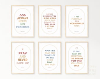 Kinder Bibel Vers Poster Bundle 21, Schrift Boho Wandkunst, Kirche Sonntagsschule, christliche Bildung druckbar, Katechismus Klassenzimmer Dekor