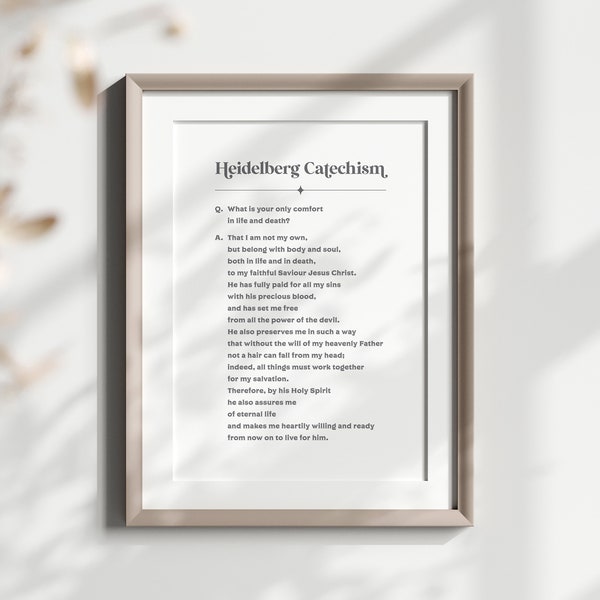 Heidelberg Catechism Question 1 Wall Art, Christian Modern Aesthetic Wall Art, Christian Art Print, Christian Home Decor Wall Art