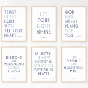 Kids Bible Verse Poster Bundle 19, Scripture Boho Wall Art, Church Sunday School, Christian Education Printable, Catechism Classroom Decor
