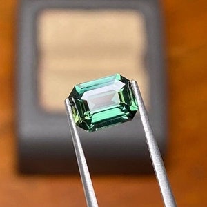 Blue Green Sapphire | Teal Sapphire, 1.61Ctw Natural, Unheated Untreated Octagon Cut, VVS1 Loose Gemstone for jewellery l Gift for Her