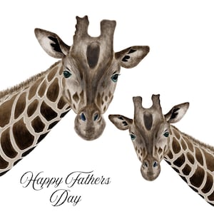 Biglietto di auguri per la festa del papà con giraffa