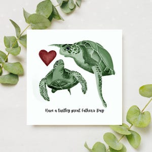 Carte de fête des pères tortue