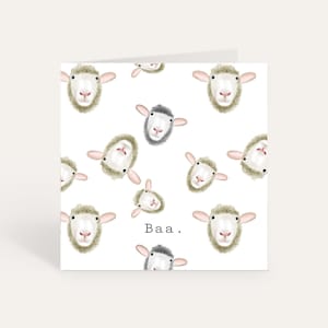 Carte de mouton aquarelle