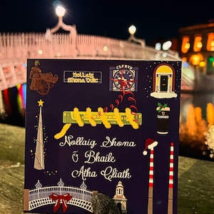 Tarjeta de Navidad de Dublín (como Gaeilge)
