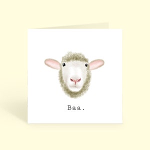 Tarjeta de oveja acuarela