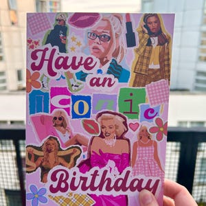 Carte d'anniversaire emblématique blondes