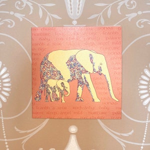 Mother and Baby Card with Elephant Design