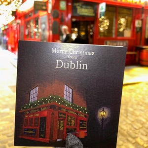 Carte de Noël Dublin - Temple Bar