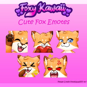 Orange Fox Emote Set - Cute Emotes for Twitch/Youtube - Subscriber Emotes - Discord Emotes