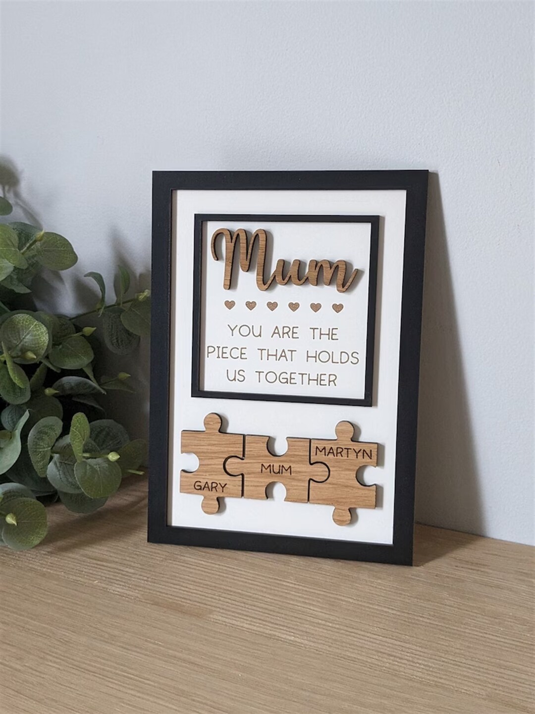 Mother's Day Wooden Picture Frame Gift Let's Together Puzzle Frame Gift
