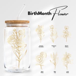 野生の花の誕生月 SVG セット、誕生月 ゴールド 野生の花 PNG 誕生日の花のクリップアート、Cricut およびシルエットのカット ファイル、花の SVG