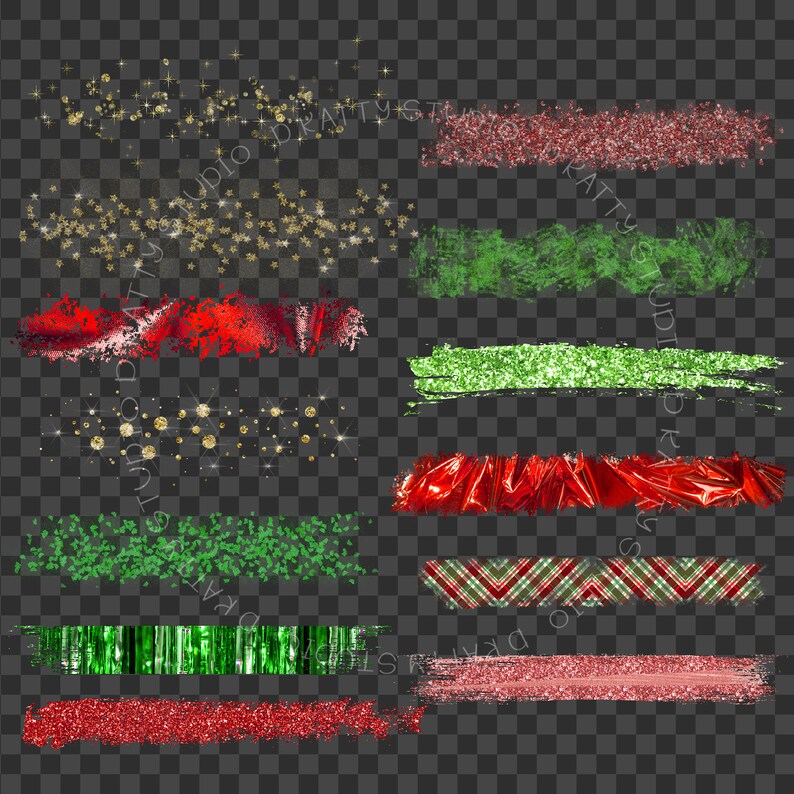 Christmas Brush Strokes Clipart Gold Glitter Brush Clip Art Brushstroke