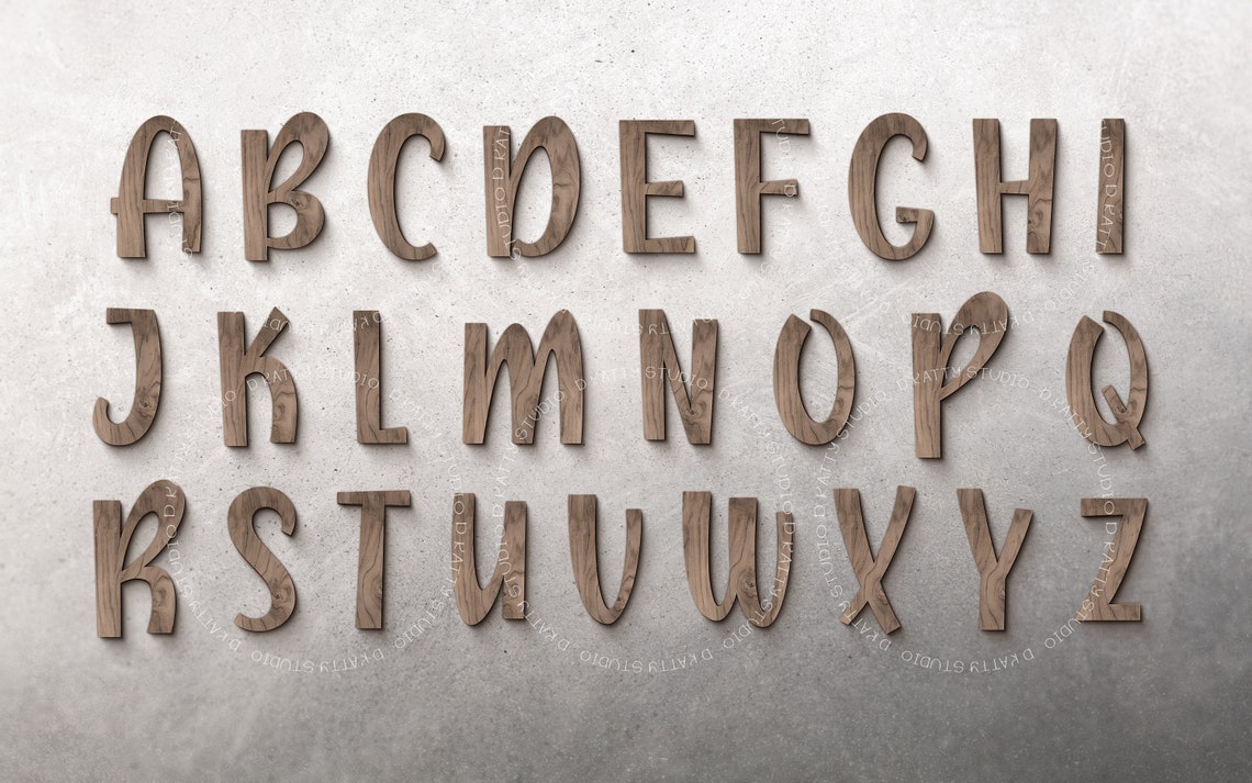 Woods Alphabet Clipart Transparent Background Digital Wooden Numbers ...