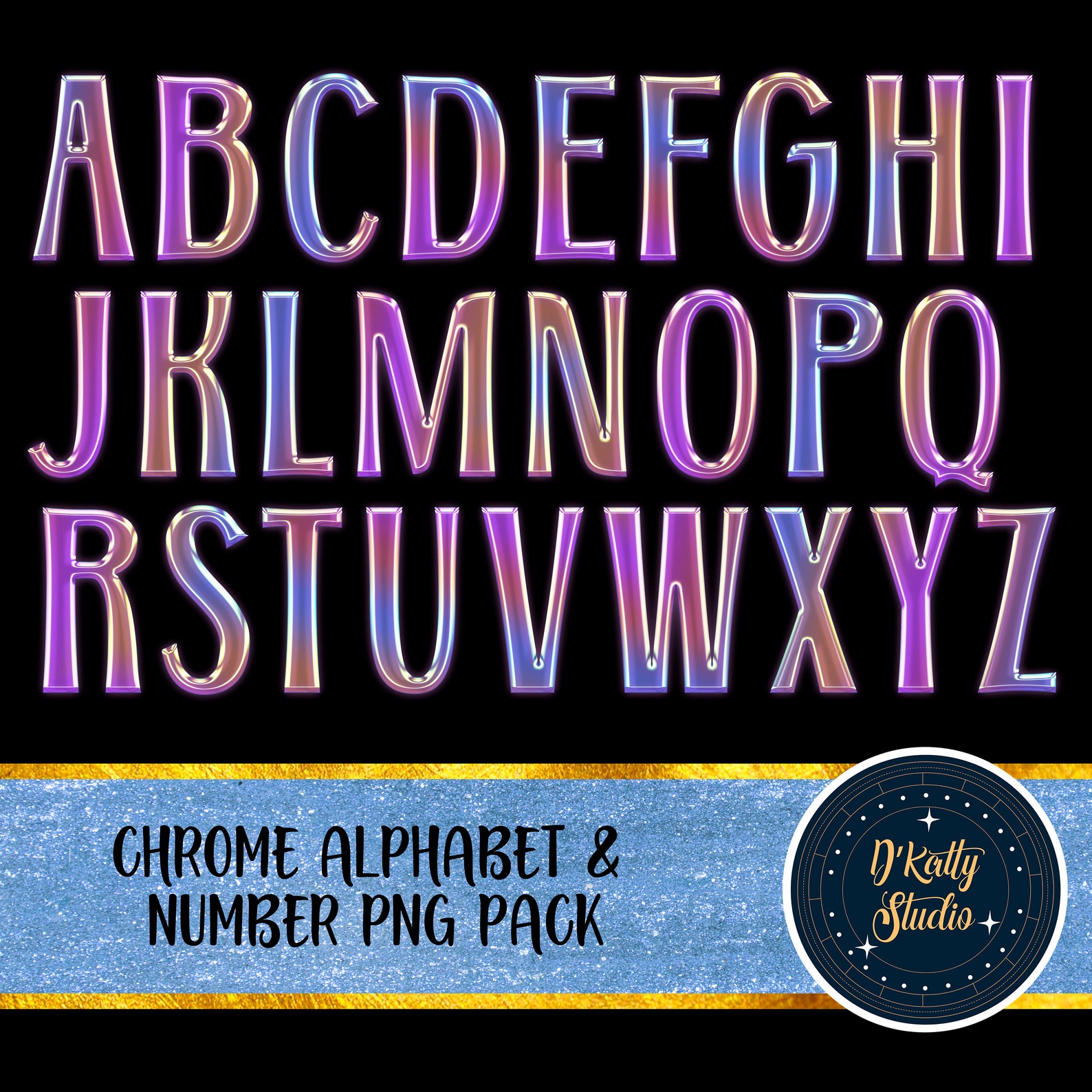 Holographic Alphabet Clipart PNG Format Letters A to Z Alphabet Clip ...