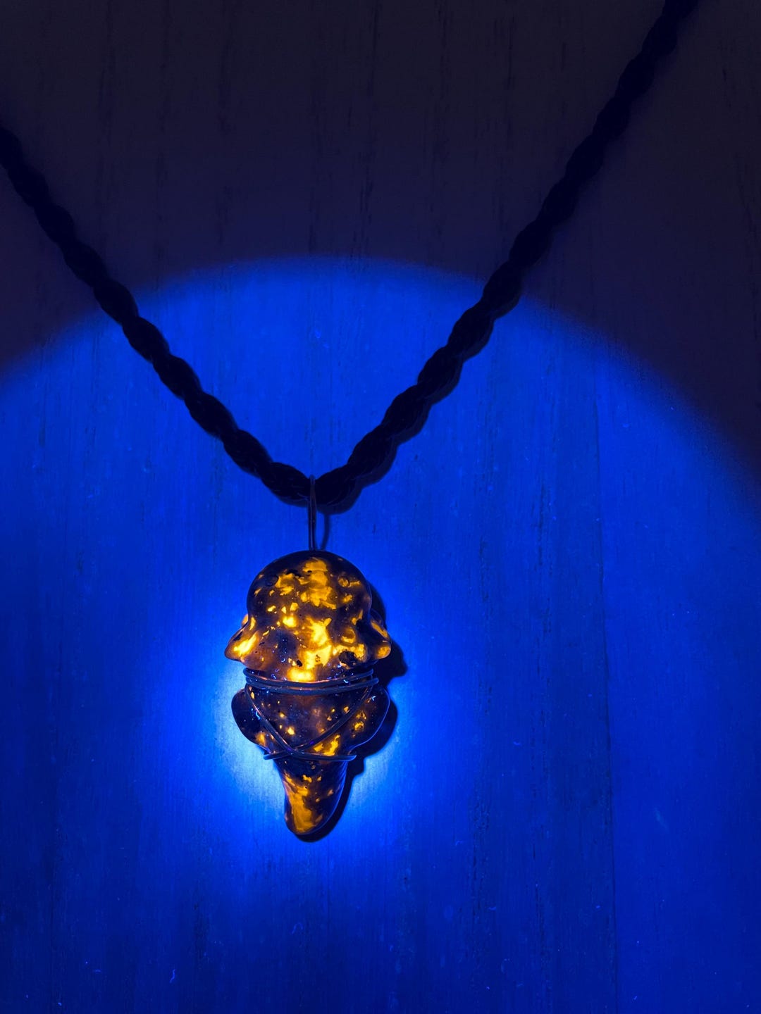 Carved Axolotl Necklace, Yooperlite, Glows Under UV Light, Copper ...