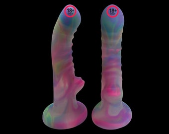 Ribbed Dildo, Dildos for Beginner, Silicone Dildo, Glow in the Dark Dildo, G Spot Dildo, Dildoes for Women, Fantasy Dildo, Discrete Shipping