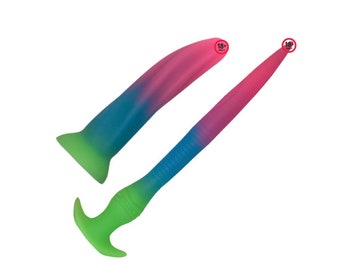 Colorful Long Slink Dildo, Anal Depth Training Toy, Unique Fantasy Dildo, Adult Toy, Silicone Dildo, Dildo for Beginner Sex Toy