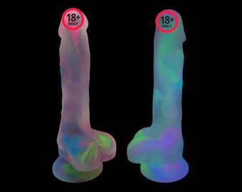 Realistic Dildo, Glow in the Dark Dildo, Rainbow Sex Toy, Dildoes for Women, Beginner Dildo, Colorful Dildos, Lifelike Handmade Dildo