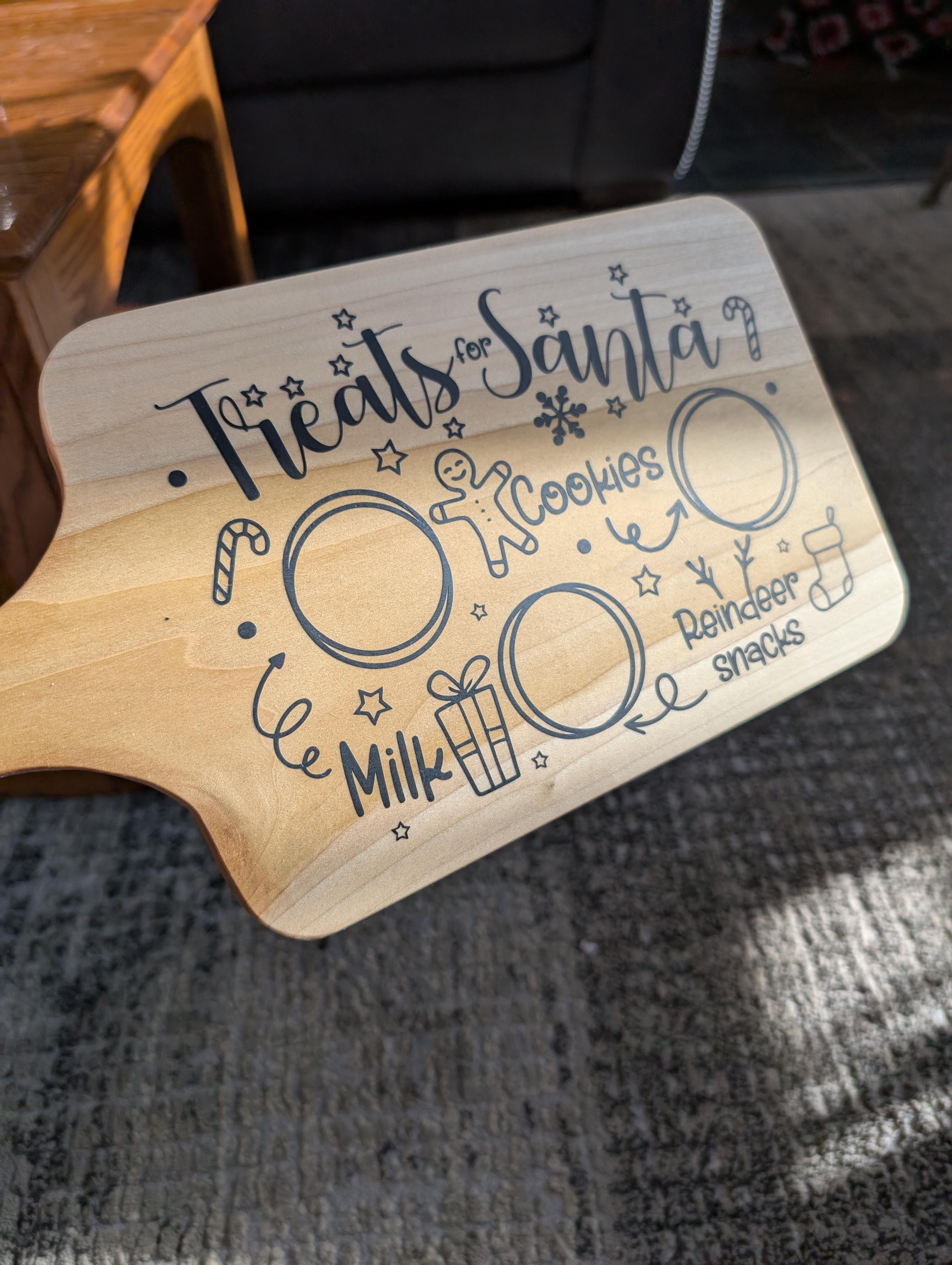 Santa boards. Make Christmas more festive with a food safe Santa boards made of solid oak and poplar. Free Shipping