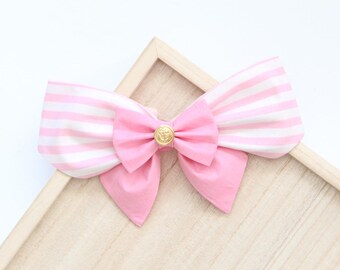 Sailor Bowdana for dogs| pink dog bandana, spring dog bandana, white dog bow tie, girl dog bow tie, bandana bowtie, dog gifts