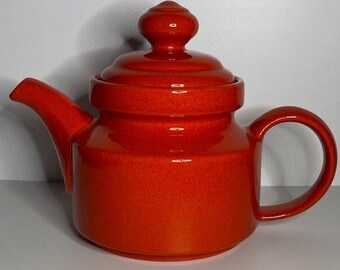 Tetera de cerámica roja Waechtersbach vintage de la década de 1980