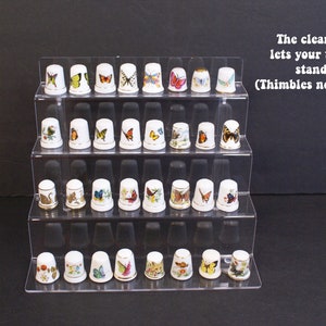 THIMBLE COLLECTION WITH Glass Front Display Case & 25 Assorted Thimbles  $65.00 - PicClick