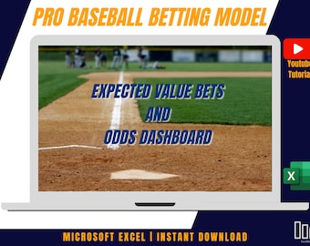 Pro Baseball Dynamic Expected Value Sports Betting Model + Odds Dashboard! - Microsoft Excel