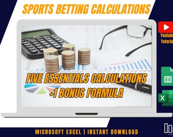 Sports Betting Calculations Reference Spreadsheet | Essential Formulas | Excel + Google Sheets
