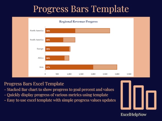 Progress Bars Excel Template - Etsy