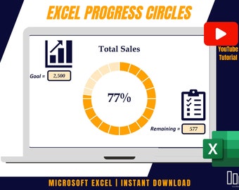 Excel Progress Circle Charts with Increments & Progress %
