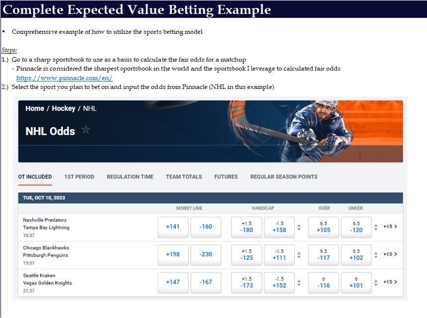Pro Hockey Dynamic Expected Value Sports Betting Model Copy and Paste ...