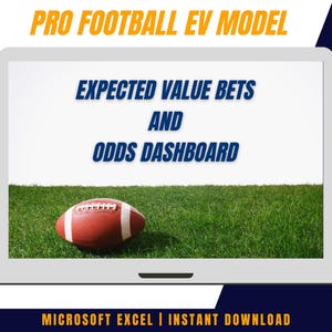 Pro Football Expected Value Betting Model + Odds Dashboard | Excel