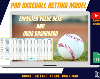Pro Baseball Dynamic Expected Value Sports Betting Model + Odds Dashboard! - Google Sheets