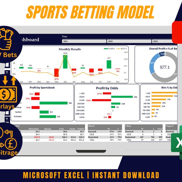 Comprehensive Sports Betting Model (Expected Value, Parlay, Arbitrage)