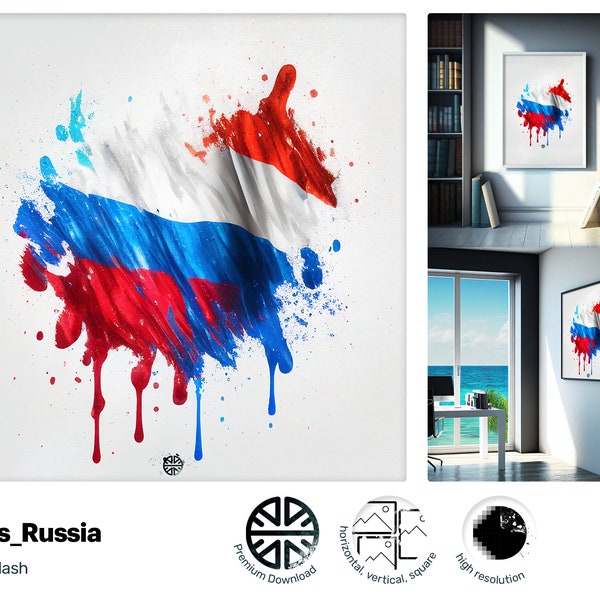 Calming Wall Art, Russian flag, Russia Lover, premium download