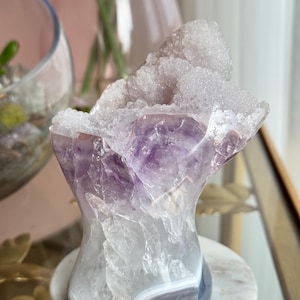 Gorgeous Sugar Druzy Rainbow Amethyst Freeform • Uruguay