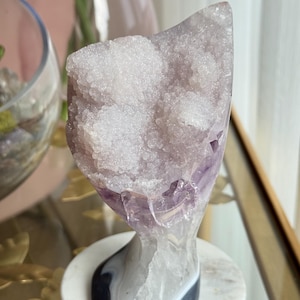 Gorgeous Sugar Druzy Rainbow Amethyst Freeform • Uruguay